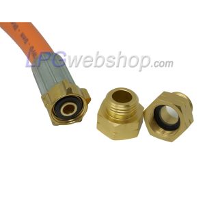 Tubo flessibile per gas alta pressione 400mm 2 x G.2 SHELL-F (21,8 x 1/14 lh) incl. 2 adattatori D4