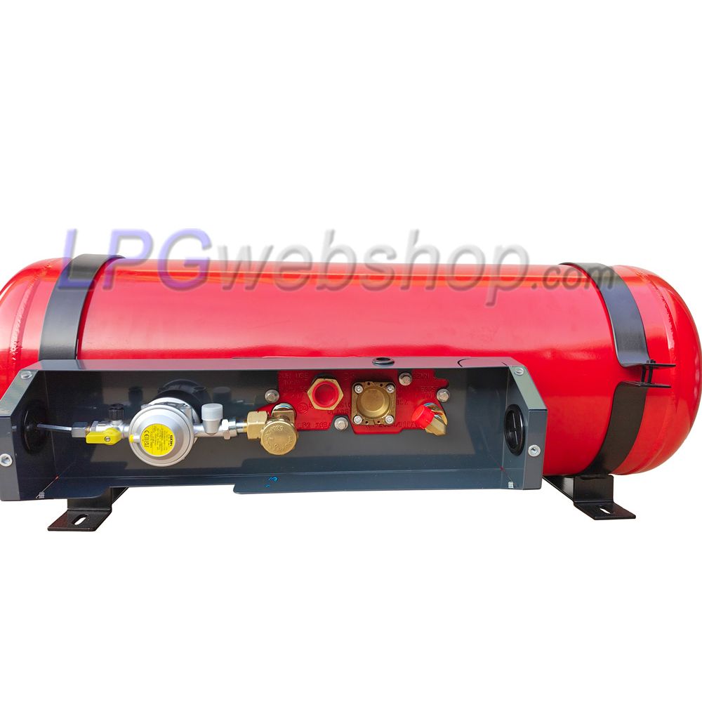 Depósito cilíndrico GLP gasoso para autocaravana 120L (Ø360x1298) 4 furos GZWM Válvulas incluídas Depósito cilíndrico GLP gasoso para autocaravana 120L (Ø360x1298) 4 furos GZWM Válvulas incluídas