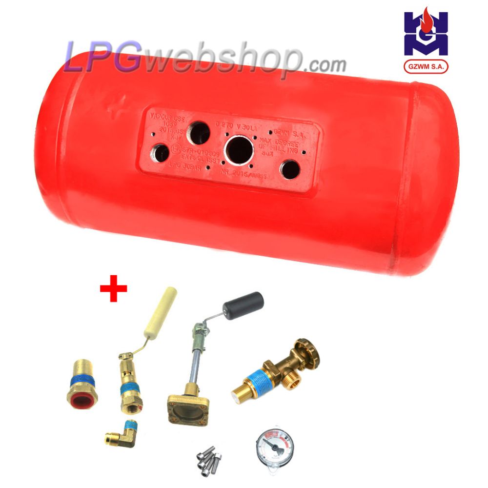 Serbatoio cilindrico Bombola ricaricabile GPL per Camper 20L (Ø200x720) 4 fori GZWM con Valvole incluse Serbatoio cilindrico Bombola ricaricabile GPL per Camper 20L (Ø200x720) 4 fori GZWM con Valvole incluse
