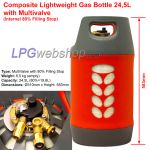 Bombola gas GPL 24,5 L leggera in composito con Multivalvola Ricaricabile fino all'80%
