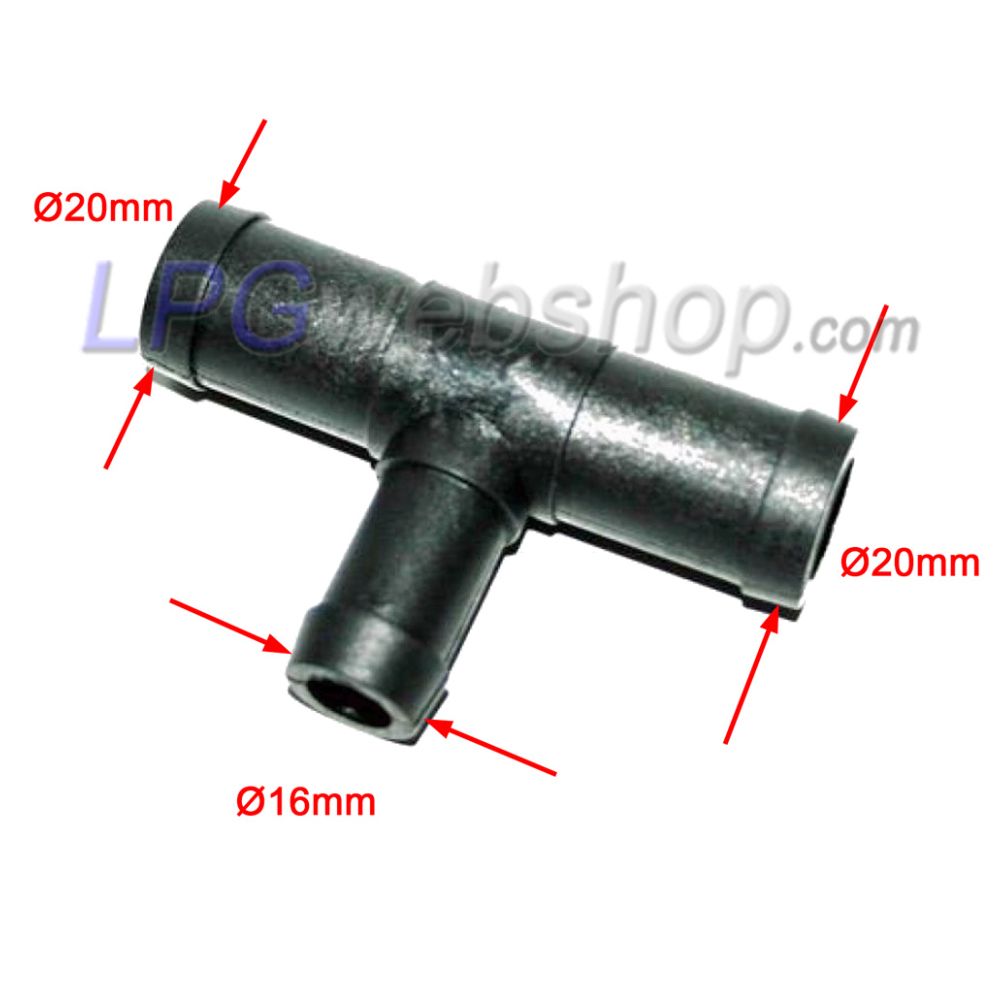 T-piece Water Connections 20x16x20mm - Plastic for Water Hose T-piece Water Connections 20x16x20mm - Plastic for Water Hose