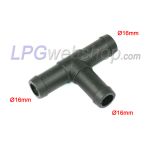Raccordo a T per collegamenti acqua 16x16x16mm - Plastica per tubo acqua