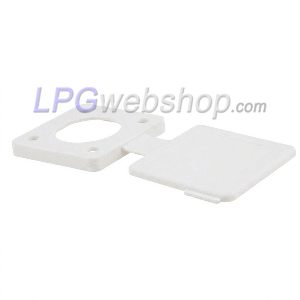 Tampa de proteção contra pó e sujidade, fabricada em plástico branco, para ligação plana de abastecimento de GPL W21.8 Tampa de proteção contra pó e sujidade, fabricada em plástico branco, para ligação plana de abastecimento de GPL W21.8