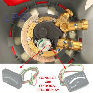Bombola gas GPL 24,5L leggera in composito Ricaricabile all'80% con Multivalvola + Indicatore livello + Sensore + Cablaggio
