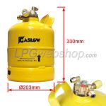 5,5L (2,7kg) Gaslow Stahl-LPG-Gastankflasche Ø203mm R67 nachfüllbar bis zu 80% mit MultiValve
