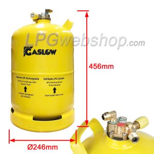 14,5L (6kg) Gaslow Stahl-LPG-Gastankflasche Ø246mm R67 nachfüllbar bis zu 80% mit MultiValve