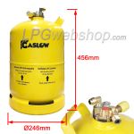 Gaslow Bombona de gas GLP de acero de 14,5L (6kg) Ø246mm R67 recargable hasta 80% con multiválvula