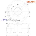 LPG-Tank Ringtank 123L (Ø720x350) - STAKO 4-Gats incl. appendages