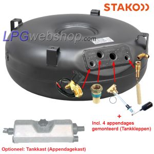 LPG-Tank Ringtank 75L (Ø720x230) - STAKO 4-Gats incl. appendages