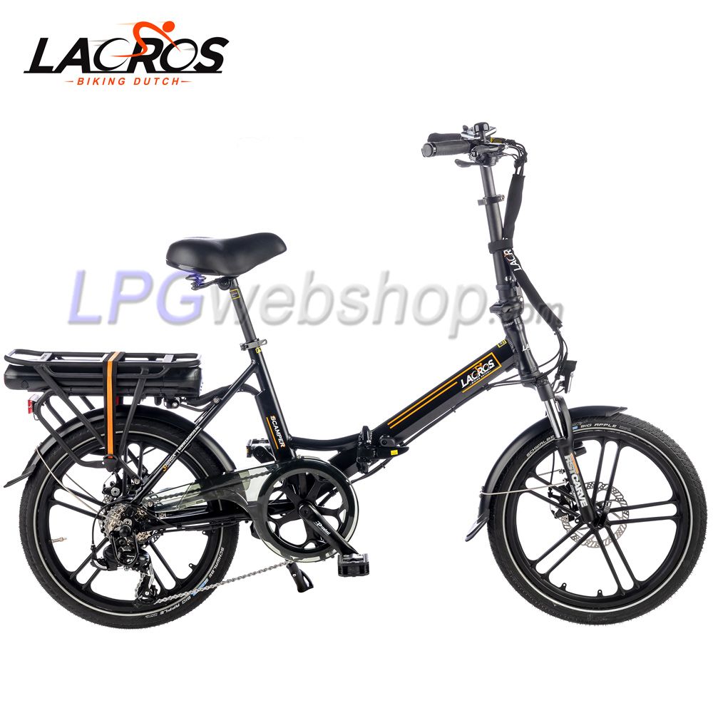 Bicicleta elétrica dobrável Lacros Scamper S400 preta Bicicleta elétrica dobrável Lacros Scamper S400 preta