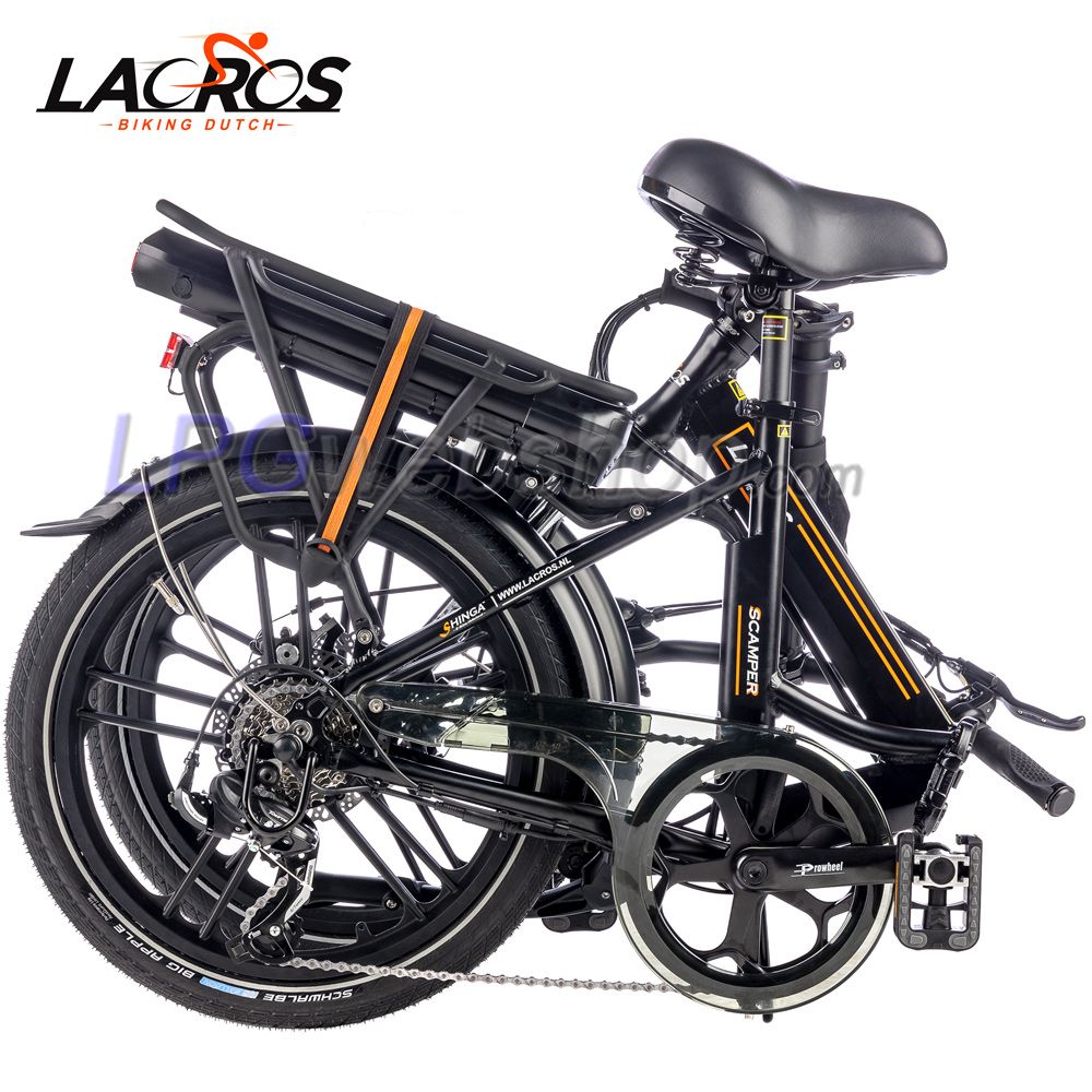 Bicicleta elétrica dobrável Lacros Scamper S400 preta Bicicleta elétrica dobrável Lacros Scamper S400 preta