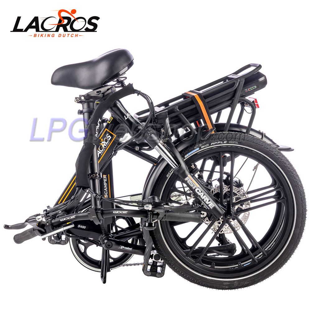 Bicicleta eléctrica plegable Lacros Scamper S400 negra Bicicleta eléctrica plegable Lacros Scamper S400 negra