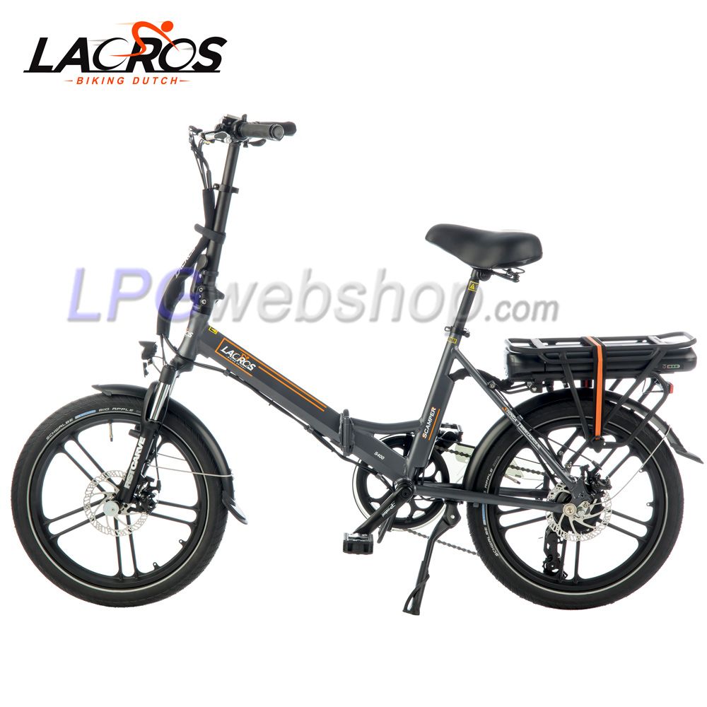 Bicicleta elétrica dobrável Lacros Scamper S400 cinza Bicicleta elétrica dobrável Lacros Scamper S400 cinza