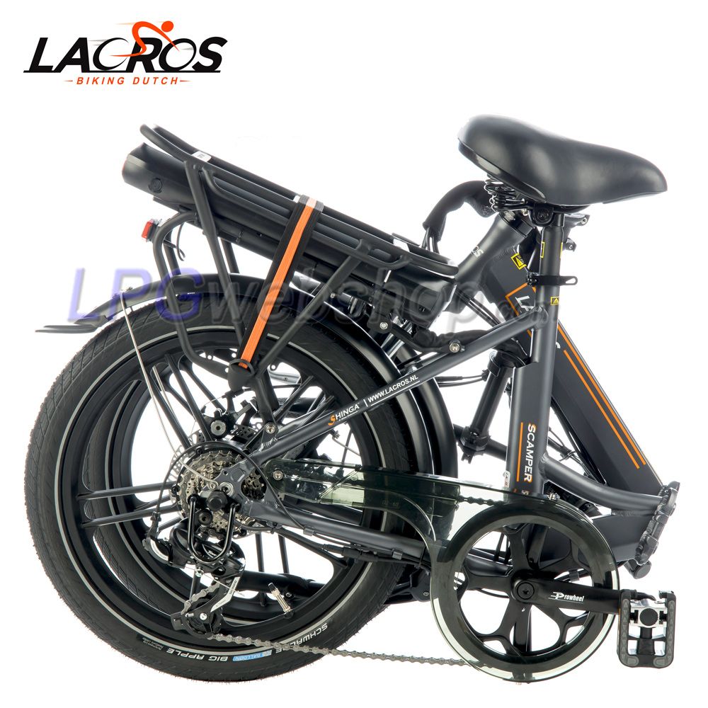 Bicicleta elétrica dobrável Lacros Scamper S400 cinza Bicicleta elétrica dobrável Lacros Scamper S400 cinza