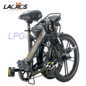 Bicicleta elétrica dobrável Lacros Scamper S400 cinza