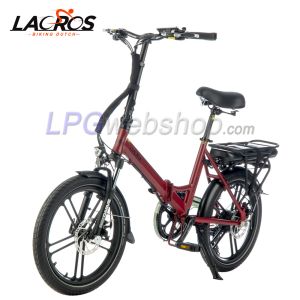 Bicicleta elétrica dobrável Lacros Scamper S400 vermelha