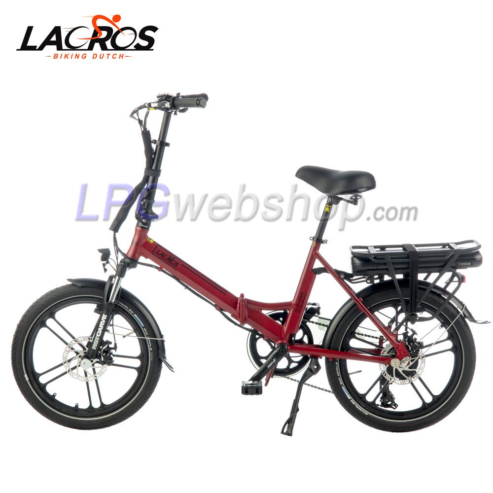 Bicicleta elétrica dobrável Lacros Scamper S400 vermelha Bicicleta elétrica dobrável Lacros Scamper S400 vermelha