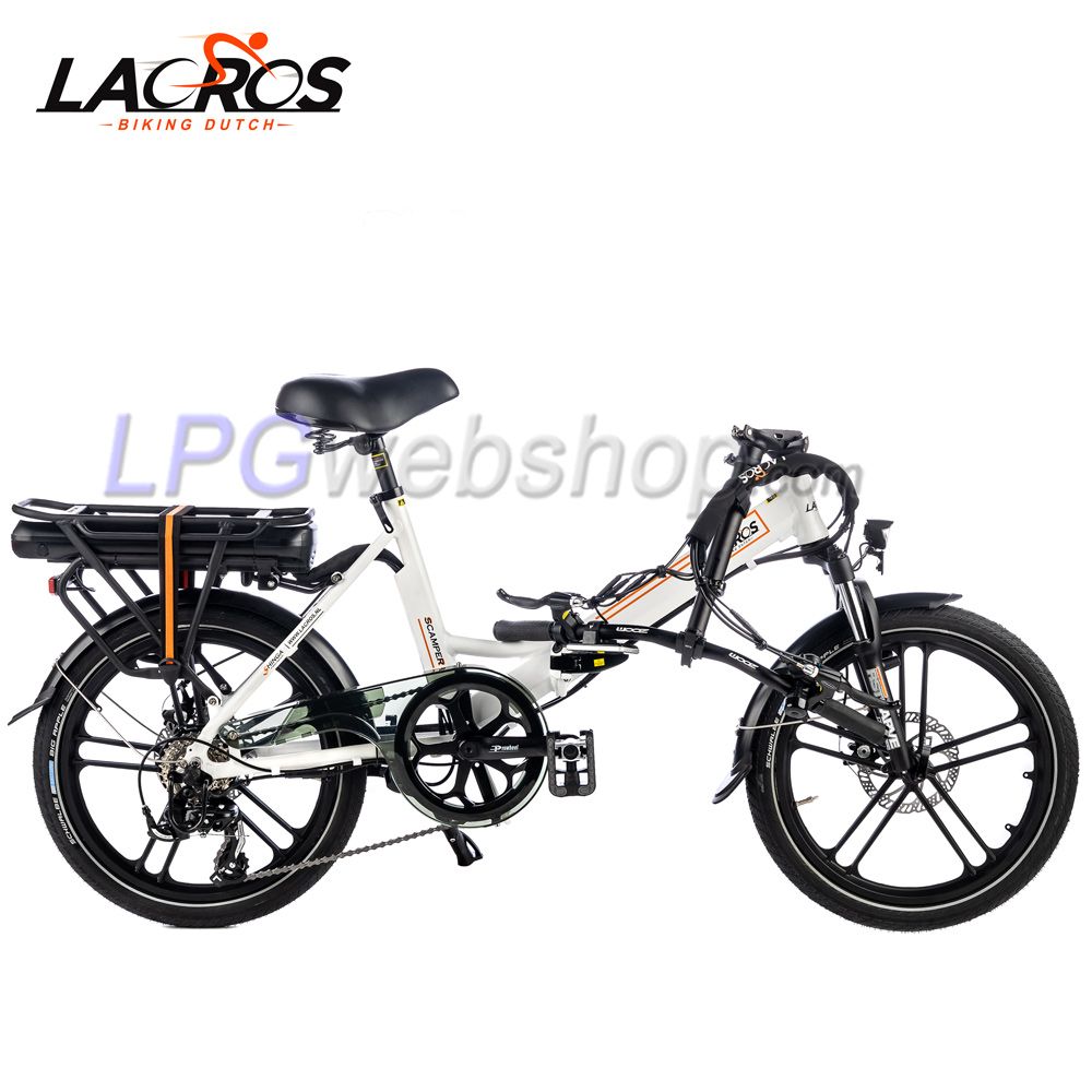 Bicicleta elétrica dobrável Lacros Scamper S400 branca Bicicleta elétrica dobrável Lacros Scamper S400 branca