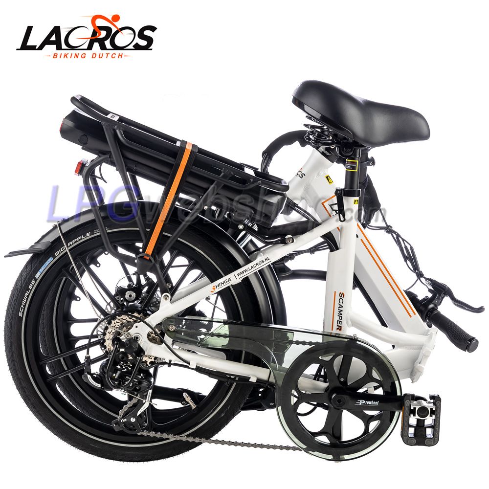 Bicicleta elétrica dobrável Lacros Scamper S400 branca Bicicleta elétrica dobrável Lacros Scamper S400 branca