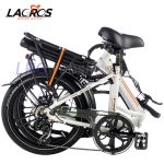 Bicicleta elétrica dobrável Lacros Scamper S400 branca
