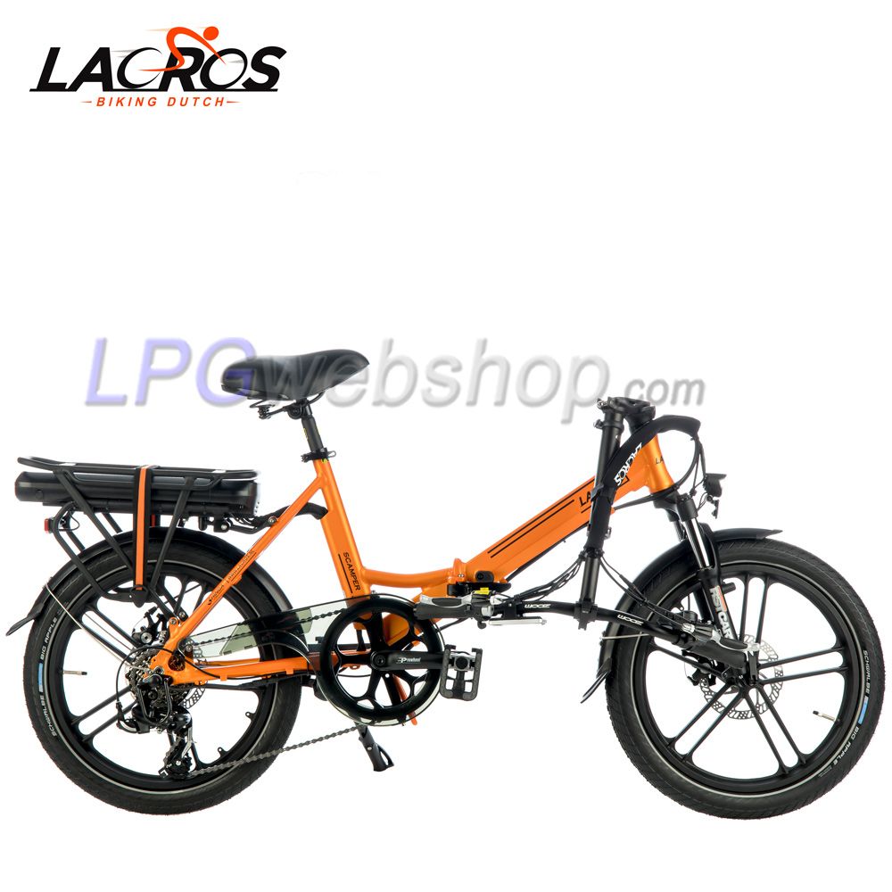 Bicicleta elétrica dobrável Lacros Scamper S400 laranja Bicicleta elétrica dobrável Lacros Scamper S400 laranja