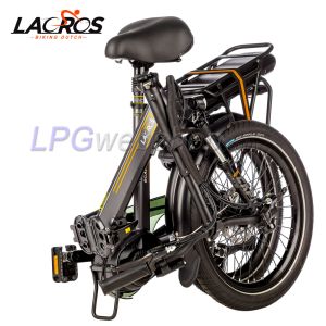Bicicleta elétrica dobrável Lacros Scamper S600 M410 com correia, Cinza