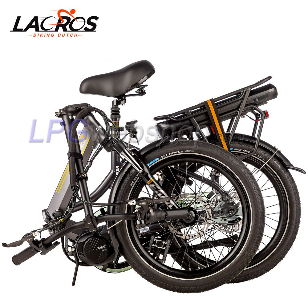 Bicicleta elétrica dobrável Lacros Scamper S600 M410 com correia, Cinza Bicicleta elétrica dobrável Lacros Scamper S600 M410 com correia, Cinza