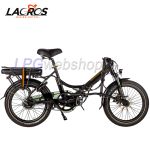 Bicicleta elétrica dobrável Lacros Scamper S600 M410 com correia, Preta
