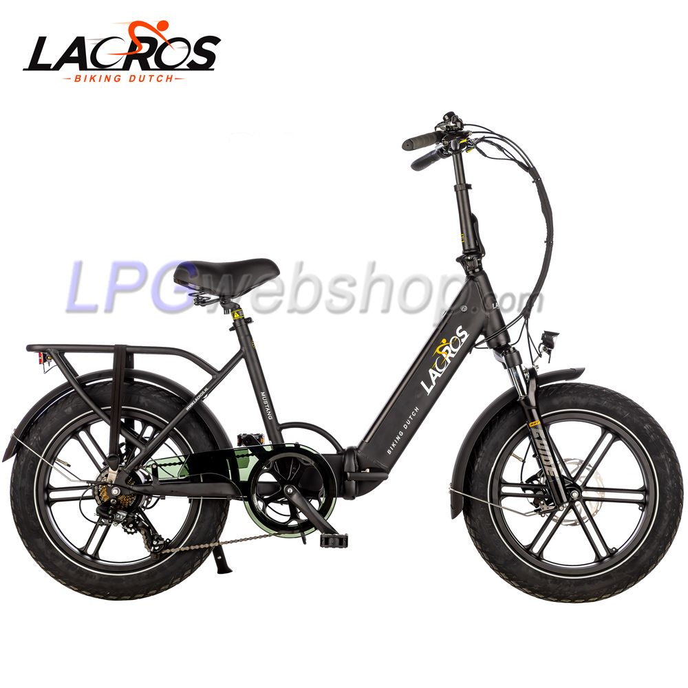 Bicicleta elétrica dobrável Lacros Mustang M250 Fatbike preta Bicicleta elétrica dobrável Lacros Mustang M250 Fatbike preta