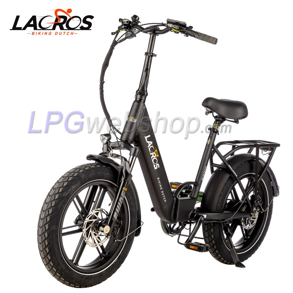 Bicicleta elétrica dobrável Lacros Mustang M250 Fatbike preta Bicicleta elétrica dobrável Lacros Mustang M250 Fatbike preta