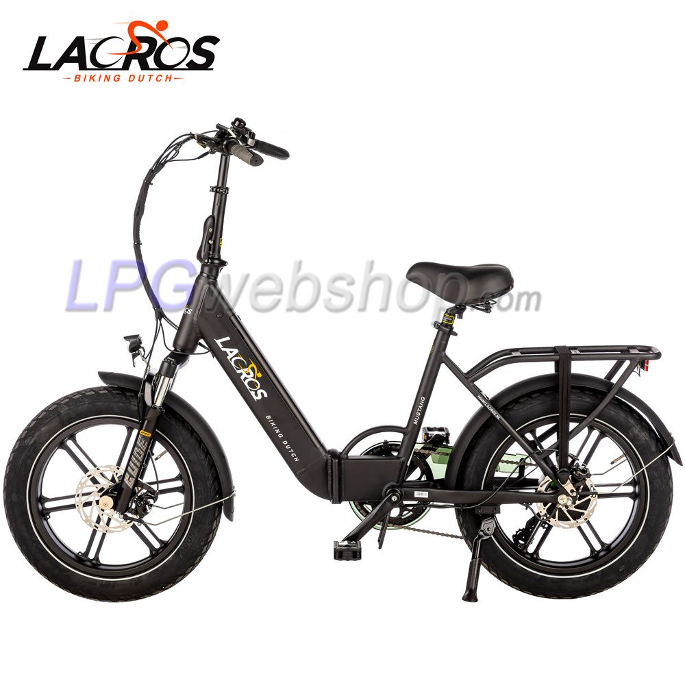 Bicicleta elétrica dobrável Lacros Mustang M250 Fatbike preta Bicicleta elétrica dobrável Lacros Mustang M250 Fatbike preta