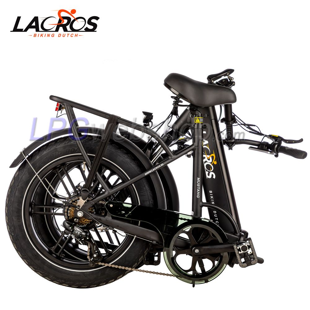 Bicicleta elétrica dobrável Lacros Mustang M250 Fatbike preta Bicicleta elétrica dobrável Lacros Mustang M250 Fatbike preta