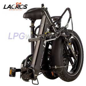 Bicicleta elétrica dobrável Lacros Mustang M250 Fatbike preta