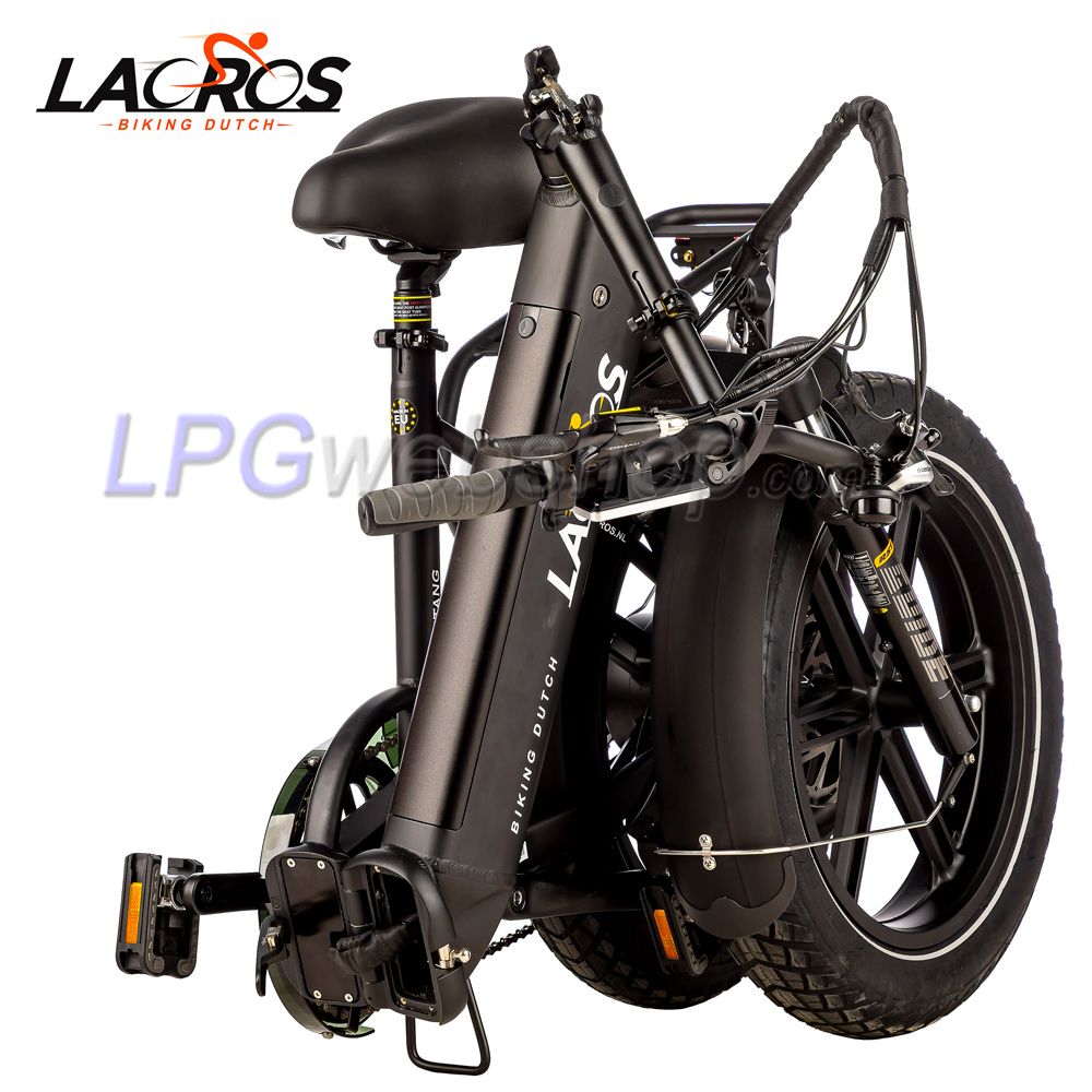 Bicicleta elétrica dobrável Lacros Mustang M250 Fatbike preta Bicicleta elétrica dobrável Lacros Mustang M250 Fatbike preta