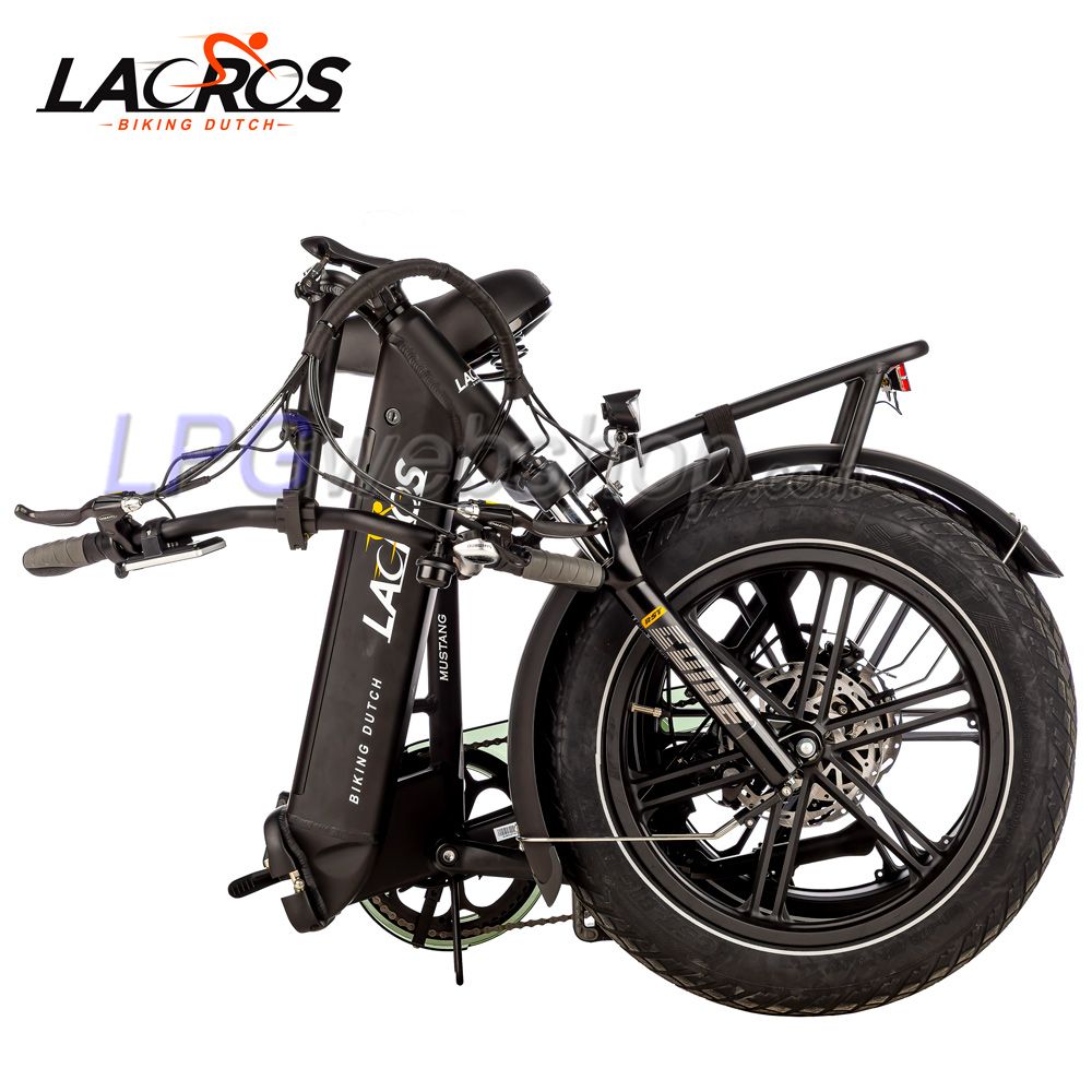 Bicicleta elétrica dobrável Lacros Mustang M250 Fatbike preta Bicicleta elétrica dobrável Lacros Mustang M250 Fatbike preta