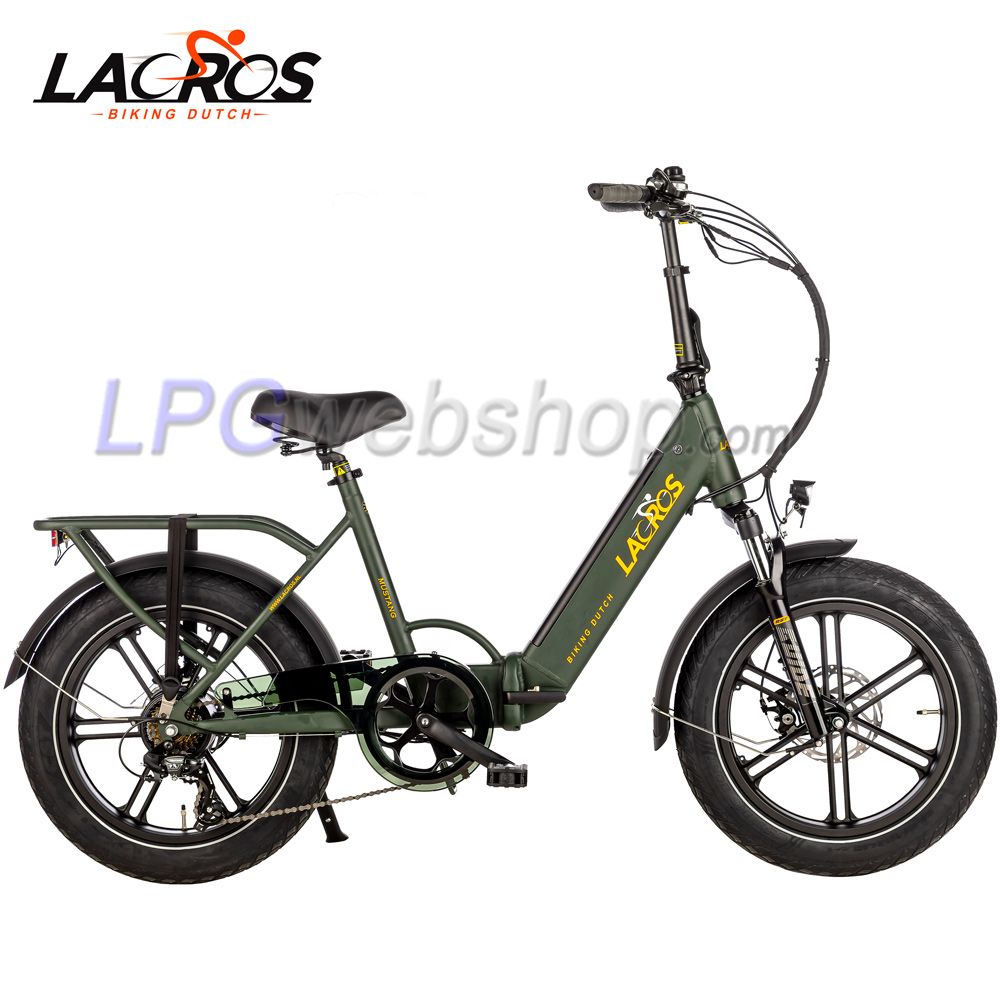 Lacros Mustang M250 Fatbike Electric Folding Bike Green Lacros Mustang M250 Fatbike Electric Folding Bike Green