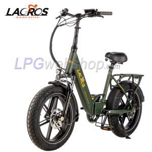 Bicicleta elétrica dobrável Lacros Mustang M250 Fatbike verde