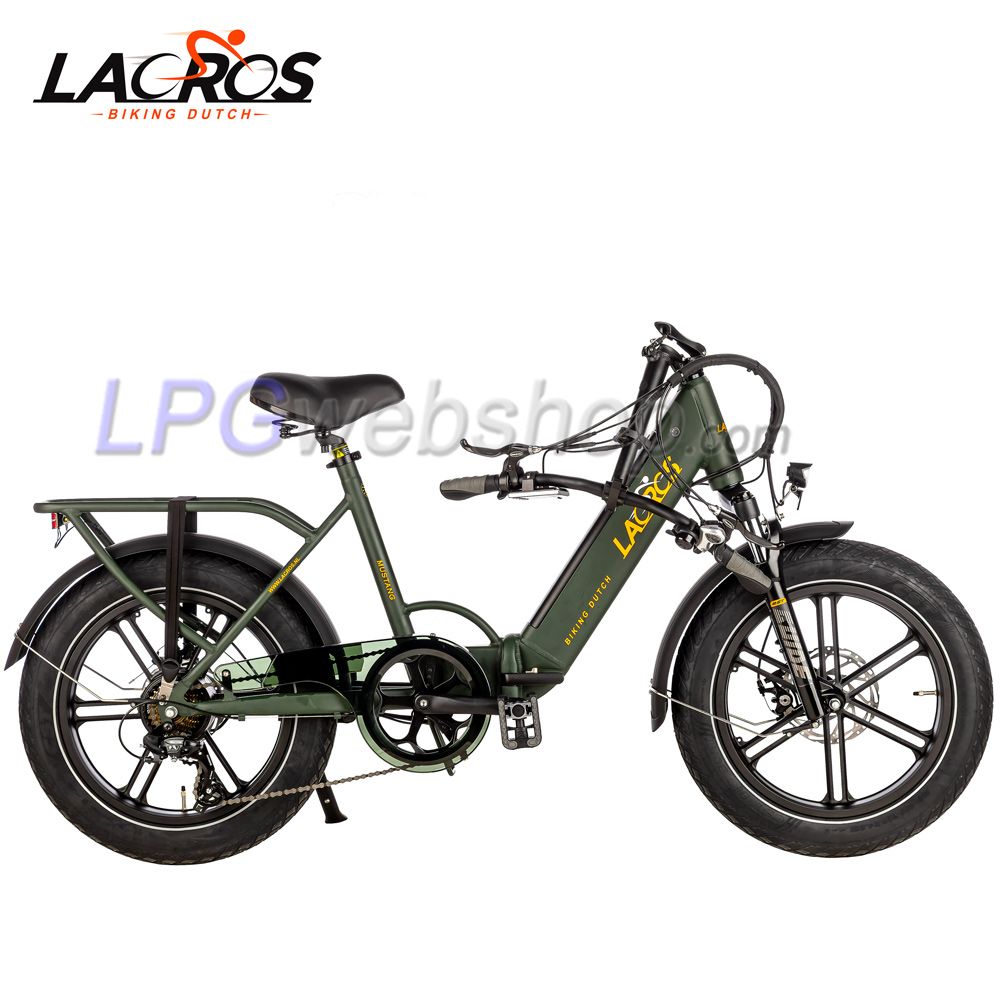 Bicicleta elétrica dobrável Lacros Mustang M250 Fatbike verde Bicicleta elétrica dobrável Lacros Mustang M250 Fatbike verde