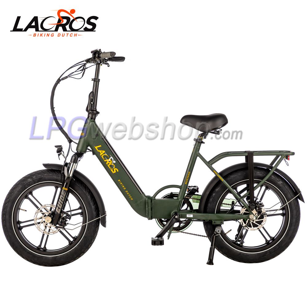 Bicicleta elétrica dobrável Lacros Mustang M250 Fatbike verde Bicicleta elétrica dobrável Lacros Mustang M250 Fatbike verde