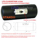 LPG-Tank Cilinder 70L (Ø300x1088) STAKO 4-Gats incl appendages