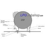 Depósito GLP Cilíndrico de 70L (Ø300x1088) STAKO 4-Agujeros con Válvulas incluidas