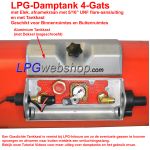 STAKO Cil. LPG-Tank Dampgas 120L (Ø360x1307) Liggend 4-gats 67R incl. appendages - Camper kooktank