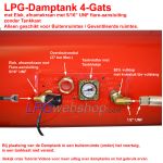 STAKO Cil. LPG-Tank Dampgas 120L (Ø360x1307) Liggend 4-gats 67R incl. appendages - Camper kooktank
