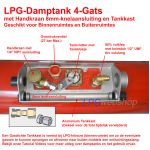 STAKO Cil. LPG-Tank Dampgas 120L (Ø360x1307) Liggend 4-gats 67R incl. appendages - Camper kooktank