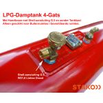 STAKO Cil. LPG-Tank Dampgas 70L (Ø360x789) Liggend 4-gats 67R incl. appendages - Camper kooktank