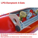 LPG-Tank Damptank 16L (Ø200x585) GZWM Cilinder Liggend 4 gats 67R - Camper kooktank