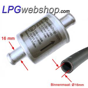 Filtro Fase Gas GPL F-781 - Taglia 16x16mm - Alluminio