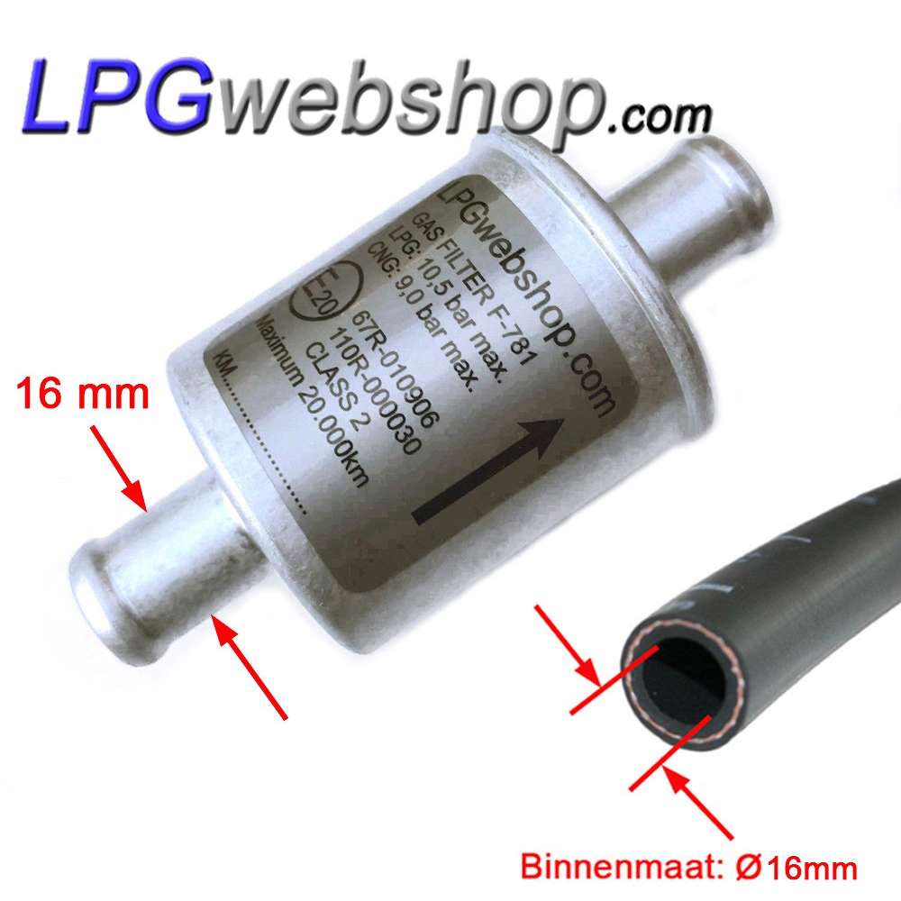 Filtro de gas (GLP/GNC) F-781 - Tamaño 16x16 mm - Aluminio Filtro de gas (GLP/GNC) F-781 - Tamaño 16x16 mm - Aluminio