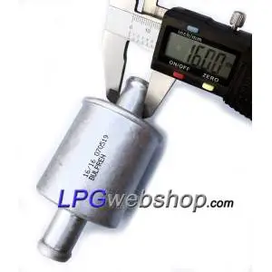 LPG Gas Phase Filter F-781 - Size 16x16mm - Aluminium