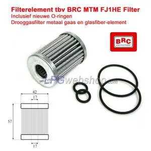 LPG Filter Replacement Cartridge for BRC MTM "FJ1 HE" filter housing